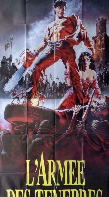 Army of Darkness 1992 Rare French 2-Panel Poster Sam Raimi Bruce Campbell