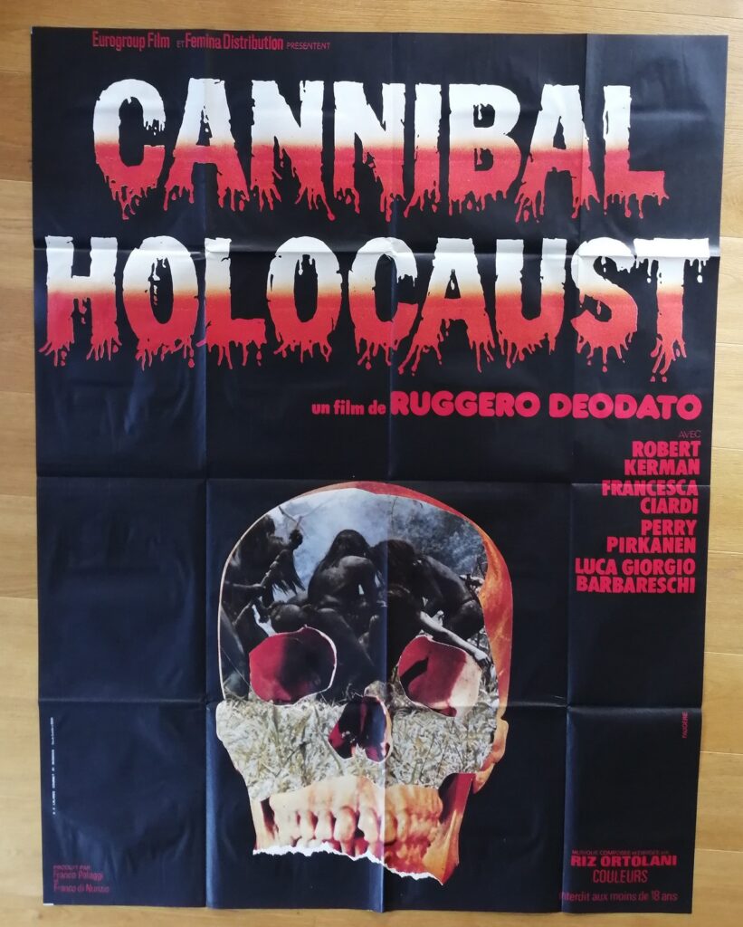 CANNIBAL HOLOCAUST deodato horror original LARGE french movie poster '80 - Image 1