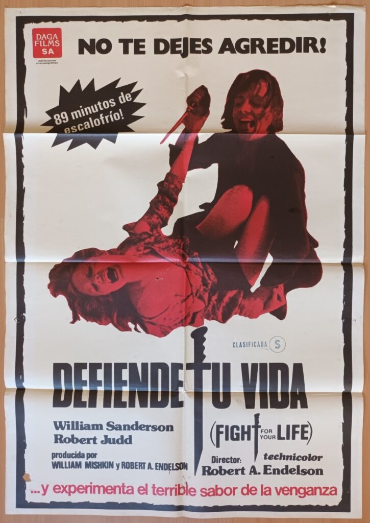 Fight for Your Life ORIGINAL Spanish '80 POSTER exploitation video nasty +rare+ - Image 1