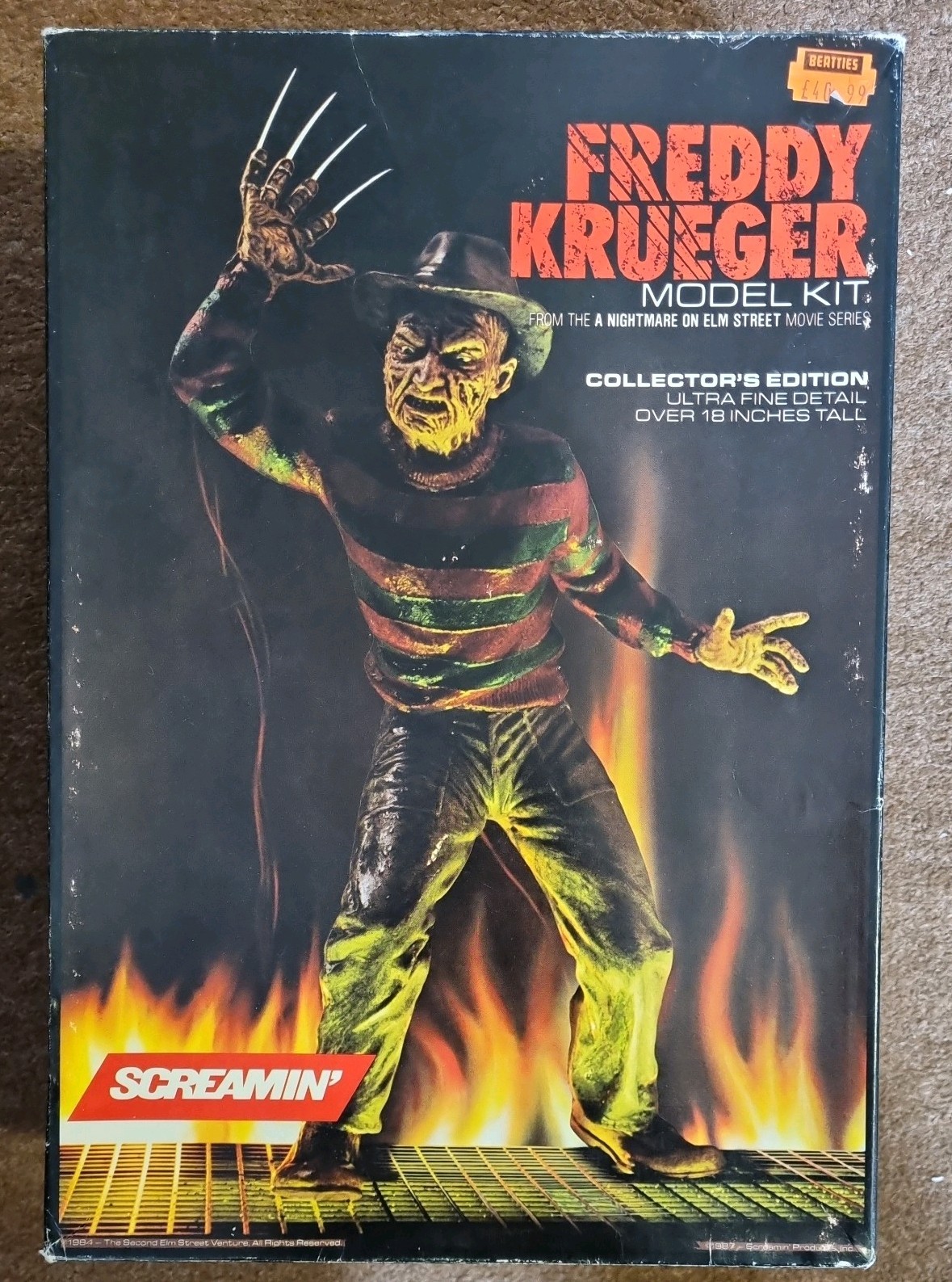 A Nightmare on Elm Street Screamin Boxed Freddy Krueger Vinyl Model Kit